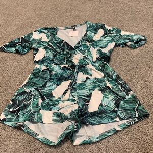 Palm Print Pool Cover Up